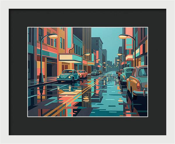 Cityscape Reflections In Rain