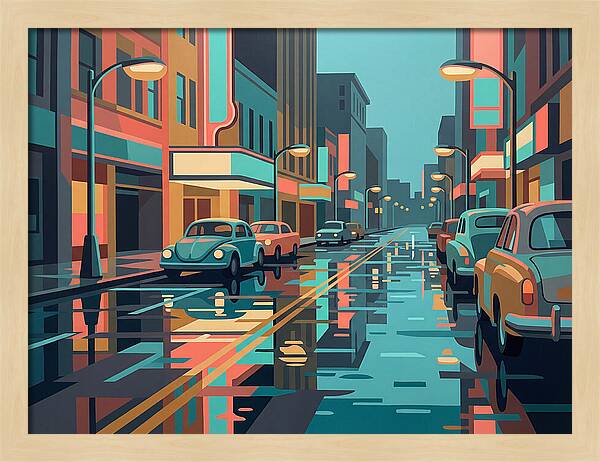 Cityscape Reflections In Rain