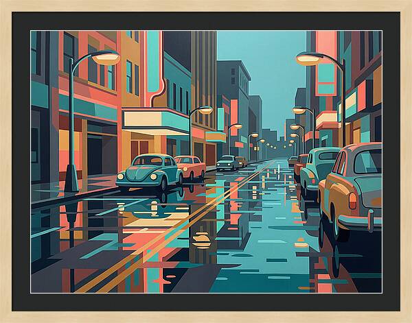 Cityscape Reflections In Rain