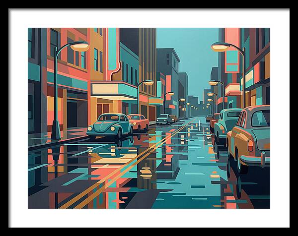 Cityscape Reflections In Rain