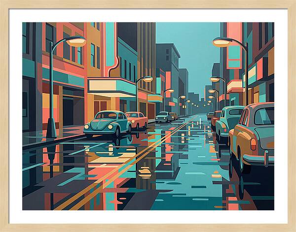 Cityscape Reflections In Rain