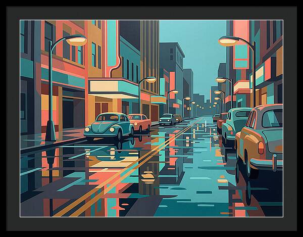 Cityscape Reflections In Rain
