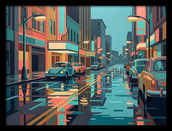 Cityscape Reflections In Rain