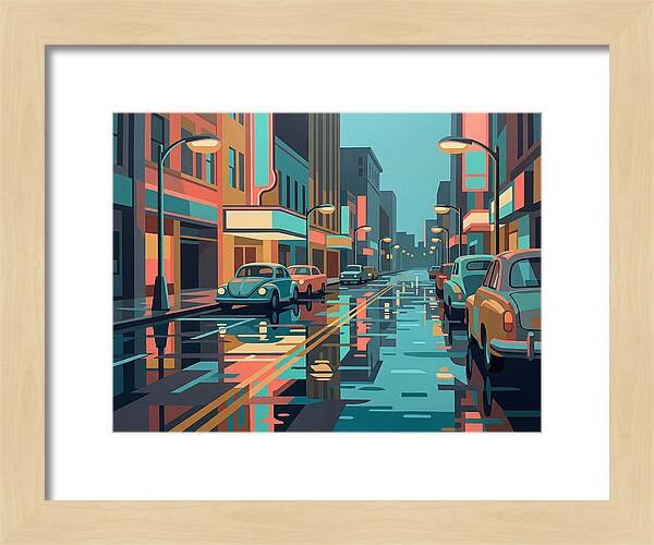 Cityscape Reflections In Rain