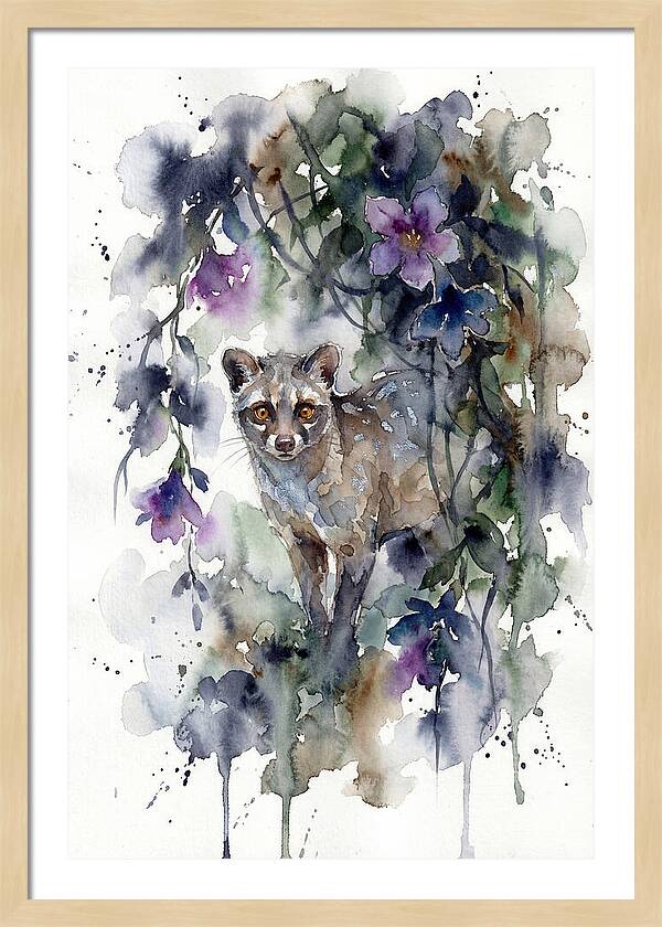 Civet Among Tropical Blooms