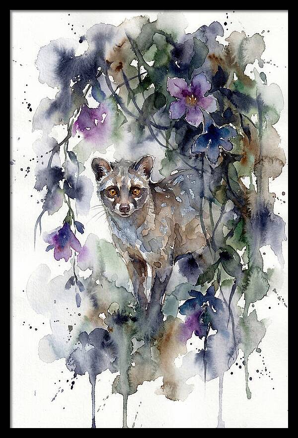 Civet Among Tropical Blooms