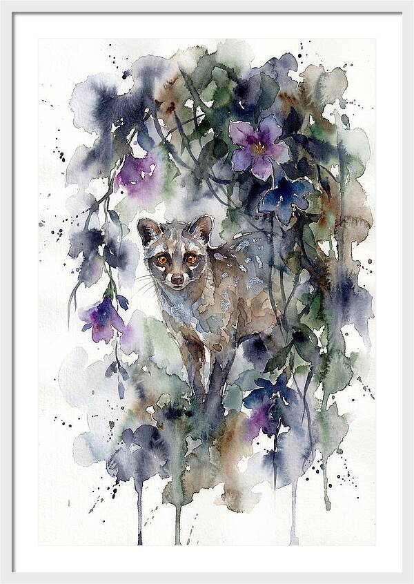 Civet Among Tropical Blooms