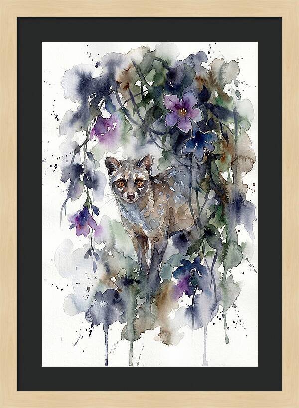 Civet Among Tropical Blooms