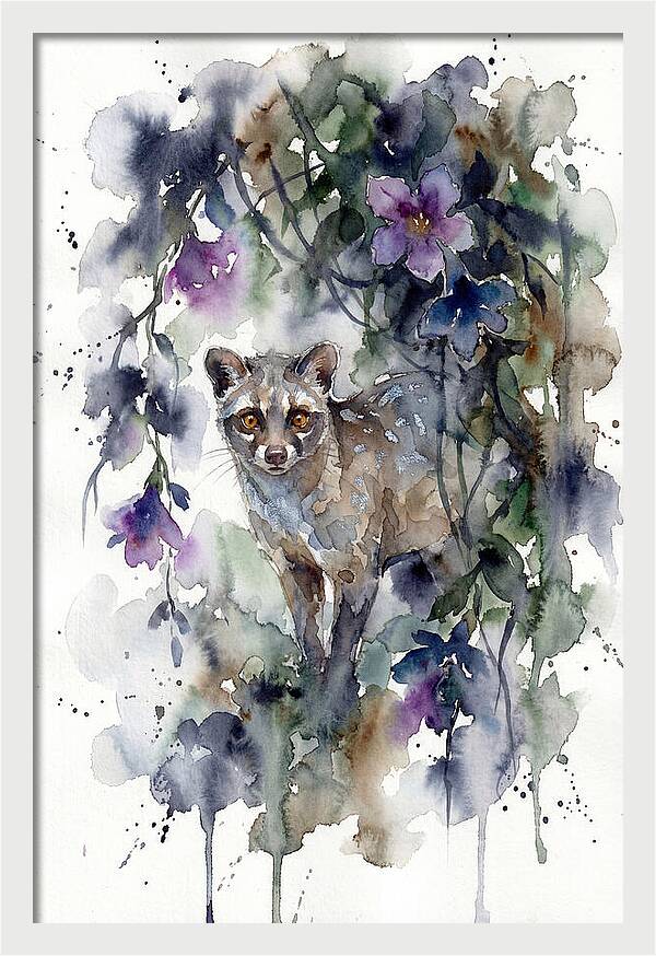 Civet Among Tropical Blooms
