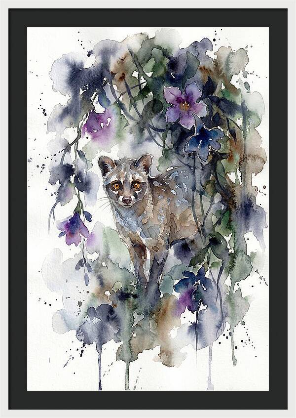 Civet Among Tropical Blooms