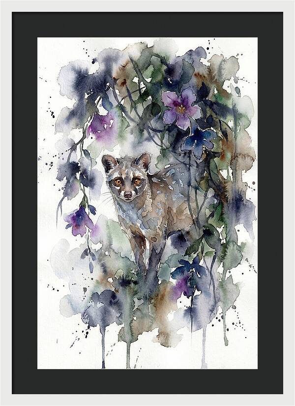 Civet Among Tropical Blooms