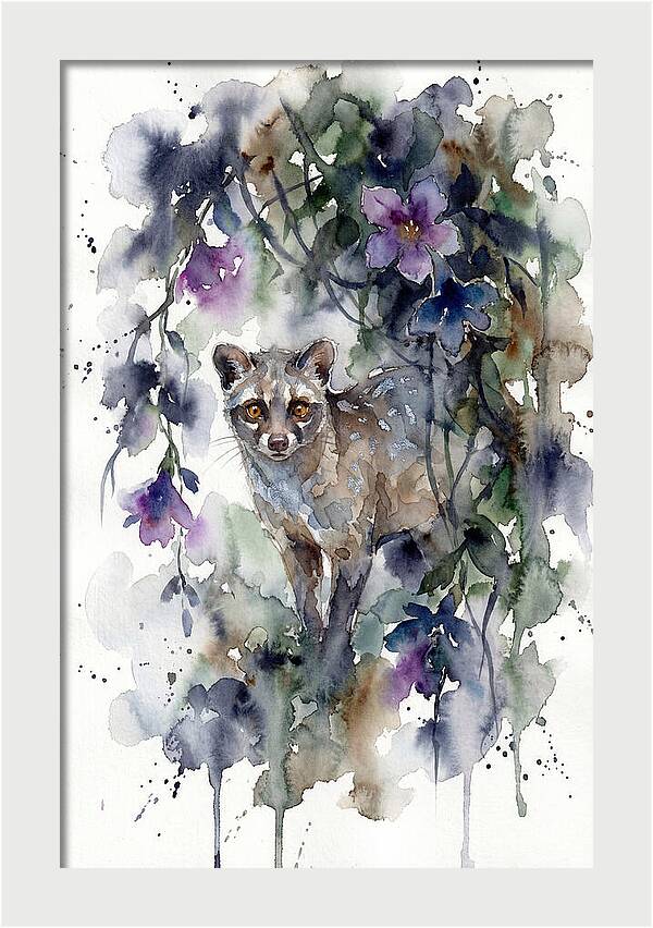 Civet Among Tropical Blooms