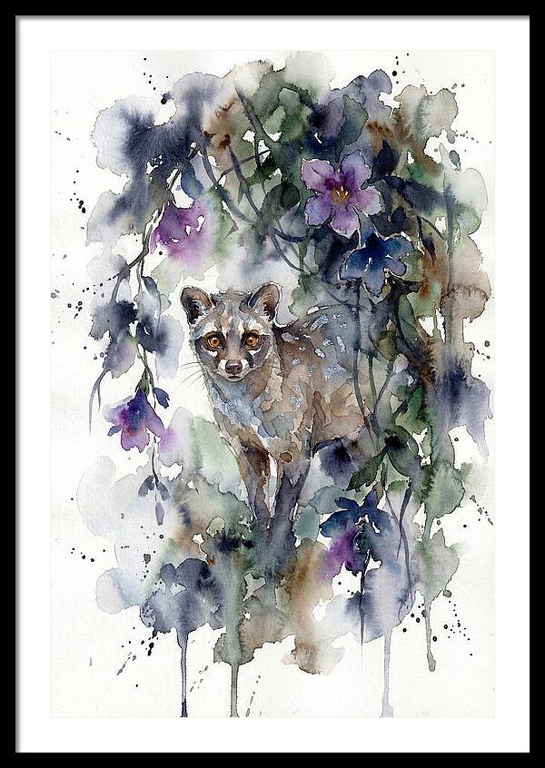 Civet Among Tropical Blooms
