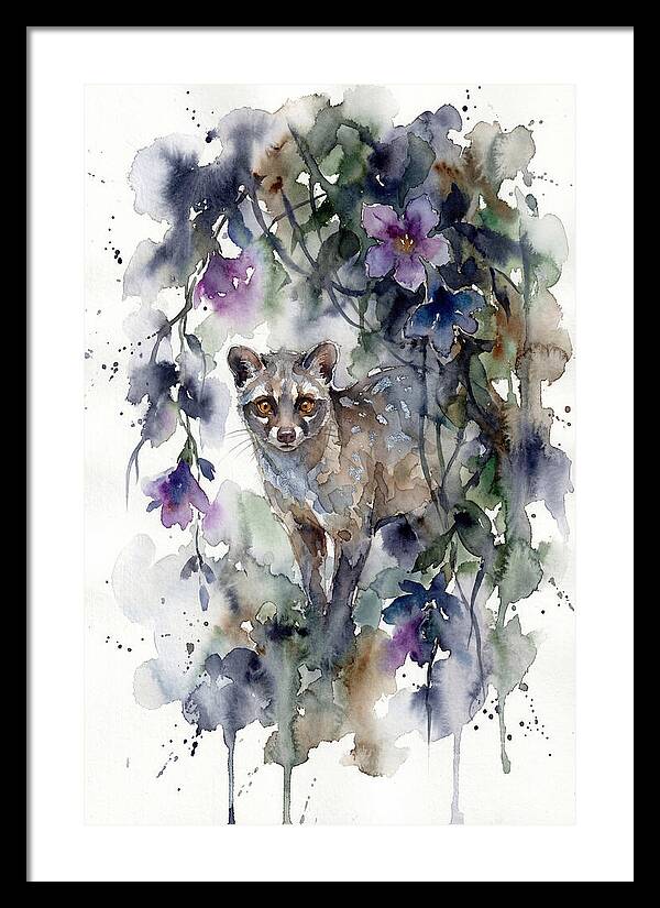Civet Among Tropical Blooms