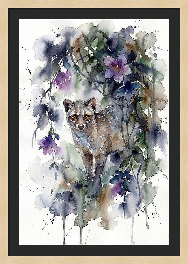 Civet Among Tropical Blooms