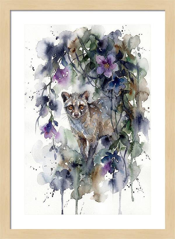 Civet Among Tropical Blooms