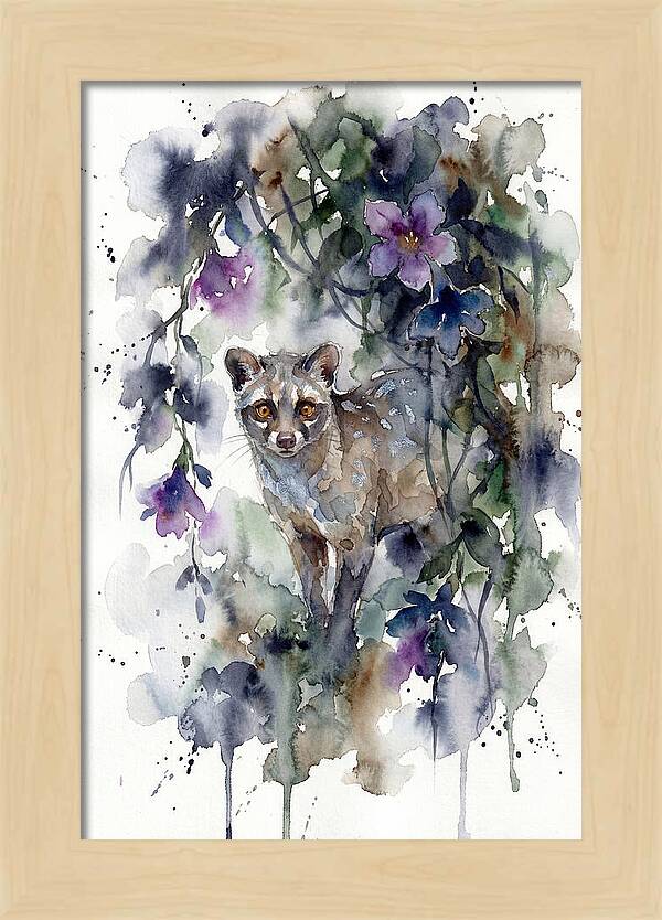 Civet Among Tropical Blooms