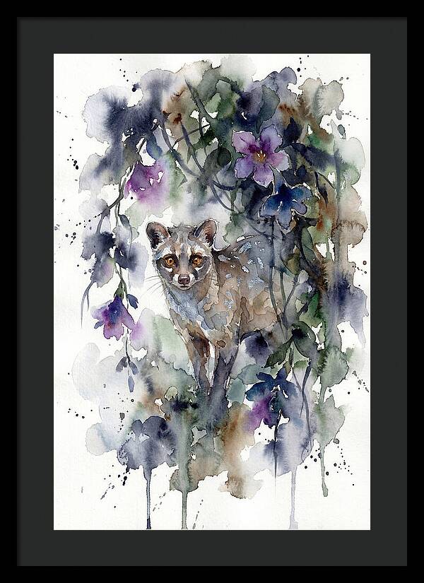 Civet Among Tropical Blooms