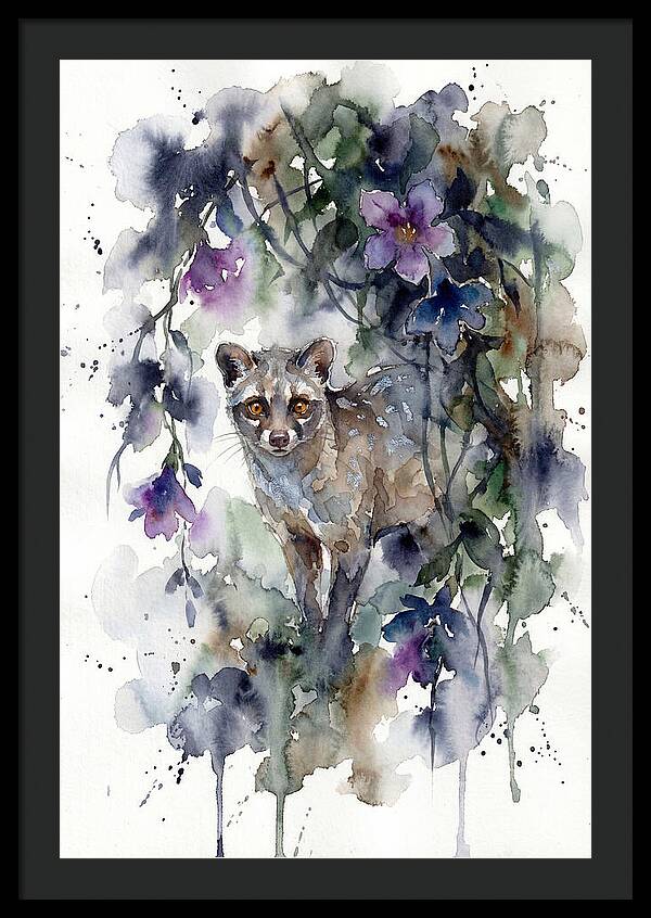 Civet Among Tropical Blooms