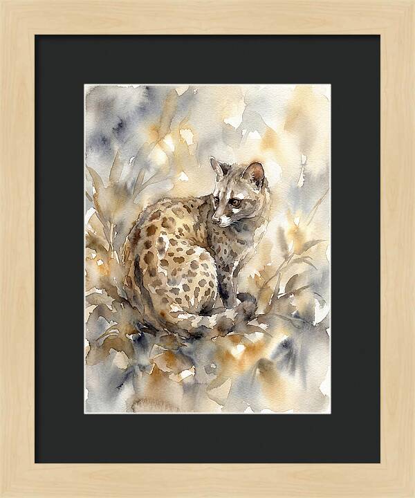 Civet In Watercolor Elegance