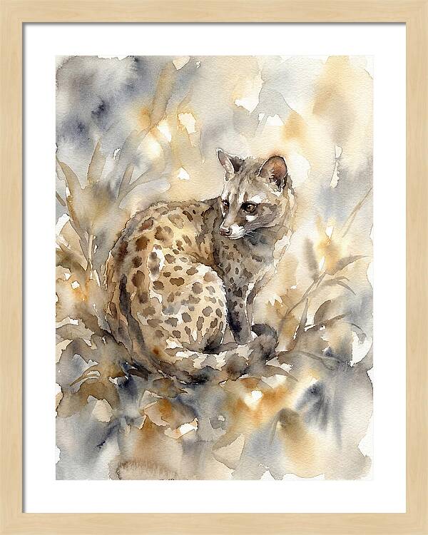 Civet In Watercolor Elegance