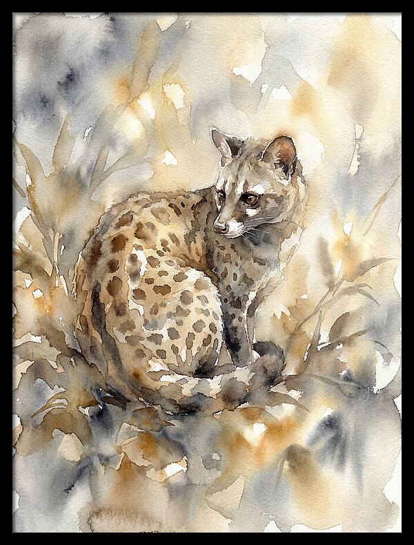 Civet In Watercolor Elegance
