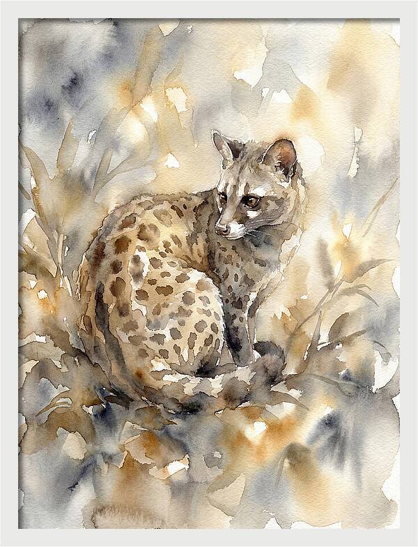 Civet In Watercolor Elegance