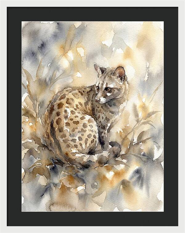 Civet In Watercolor Elegance