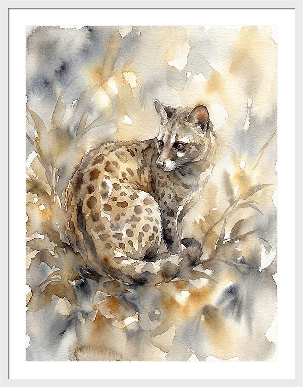 Civet In Watercolor Elegance