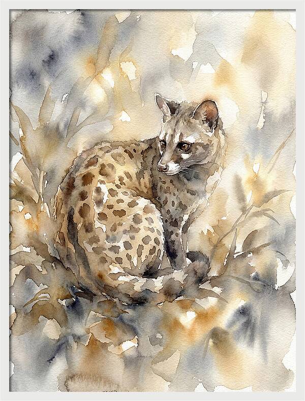Civet In Watercolor Elegance