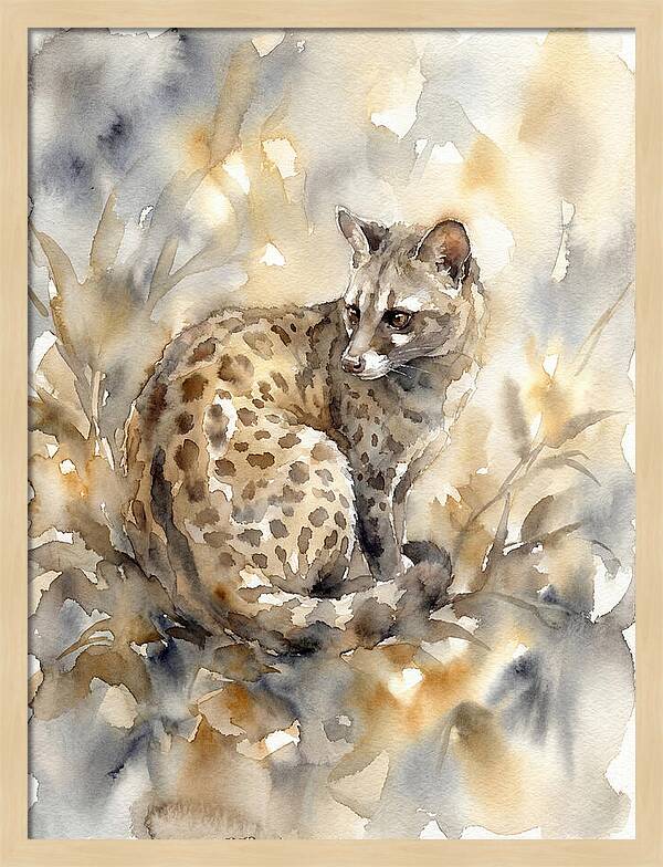Civet In Watercolor Elegance