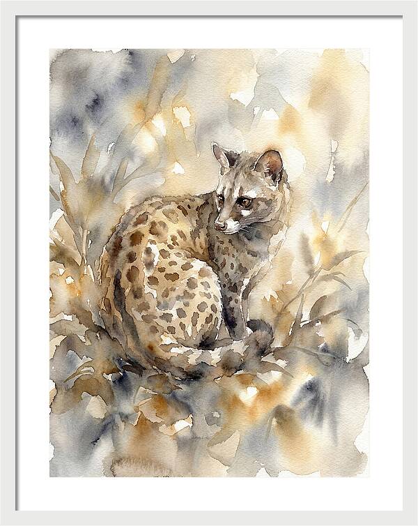 Civet In Watercolor Elegance