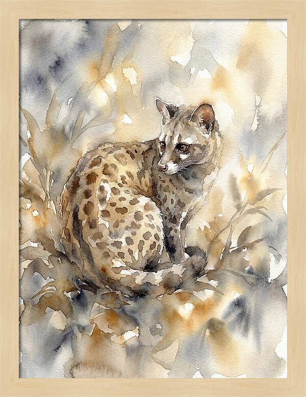 Civet In Watercolor Elegance