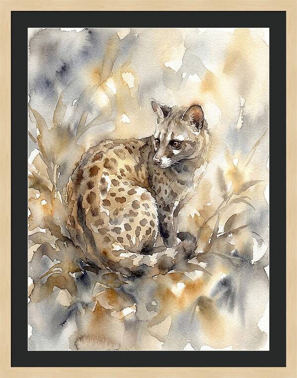 Civet In Watercolor Elegance