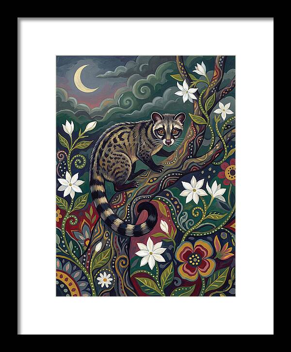 Civet Surrounded By Lush Flora