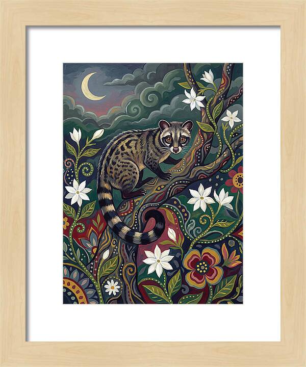 Civet Surrounded By Lush Flora