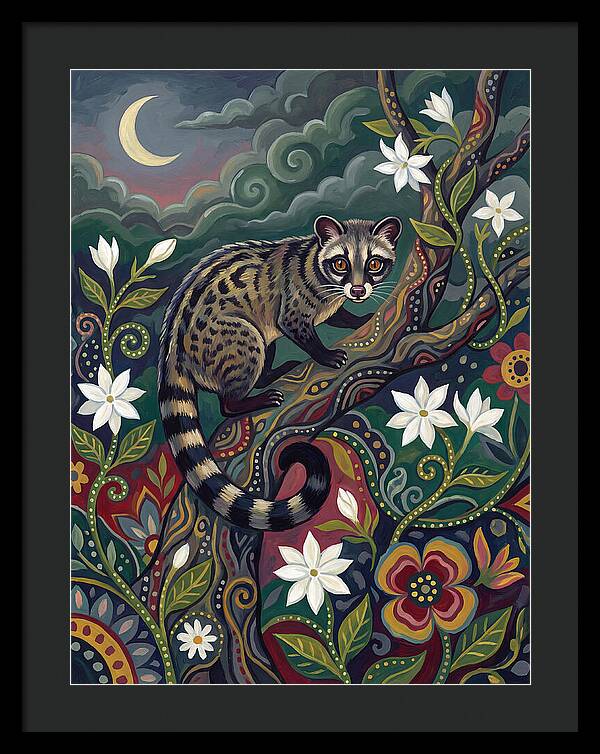 Civet Surrounded By Lush Flora