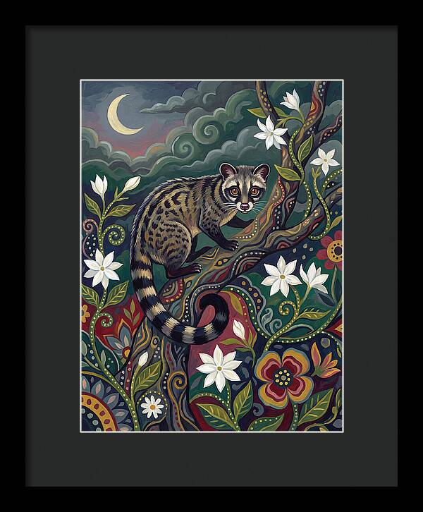 Civet Surrounded By Lush Flora