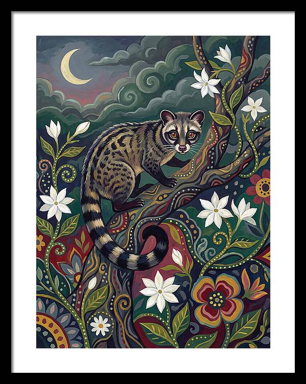 Civet Surrounded By Lush Flora