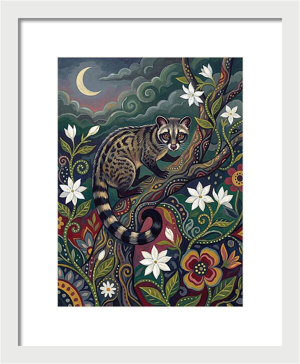 Civet Surrounded By Lush Flora