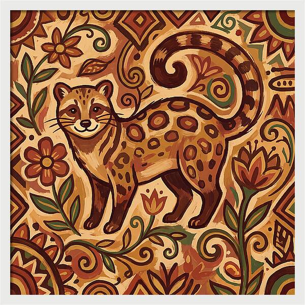 Civet Surrounded By Nature