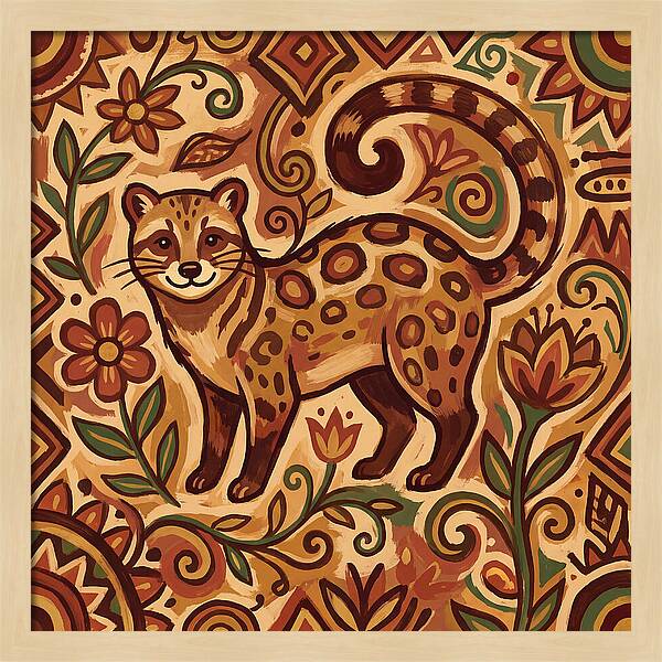 Civet Surrounded By Nature