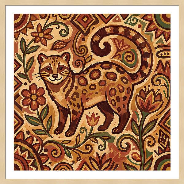 Civet Surrounded By Nature