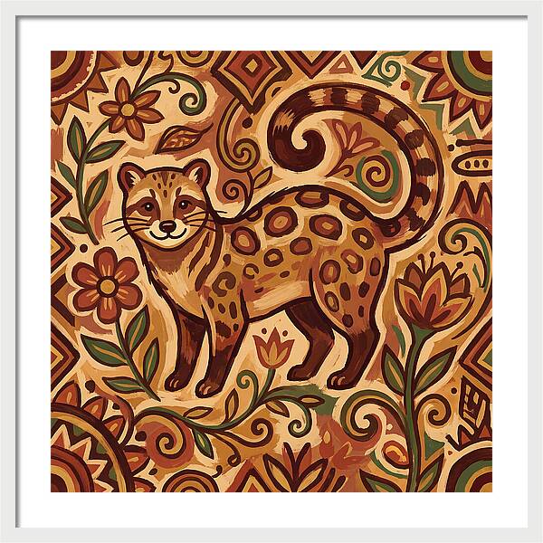 Civet Surrounded By Nature