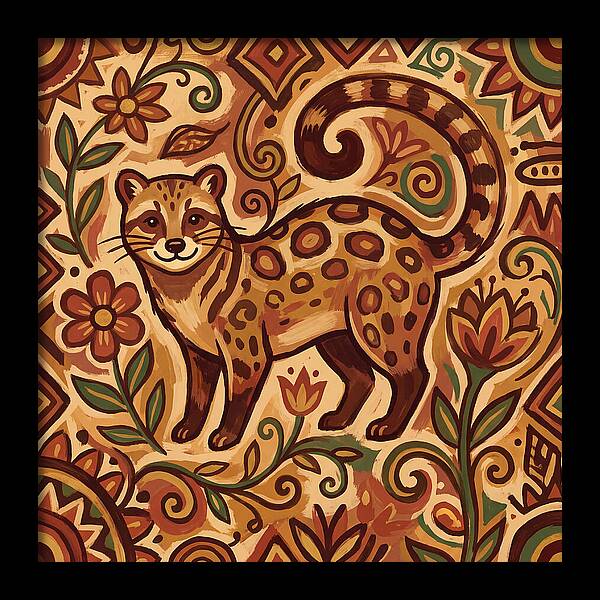 Civet Surrounded By Nature