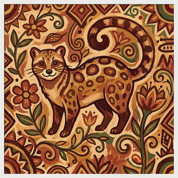 Civet Surrounded By Nature