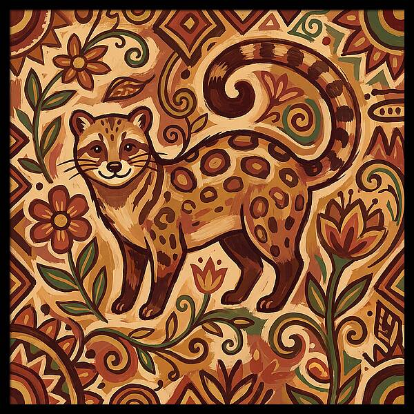 Civet Surrounded By Nature