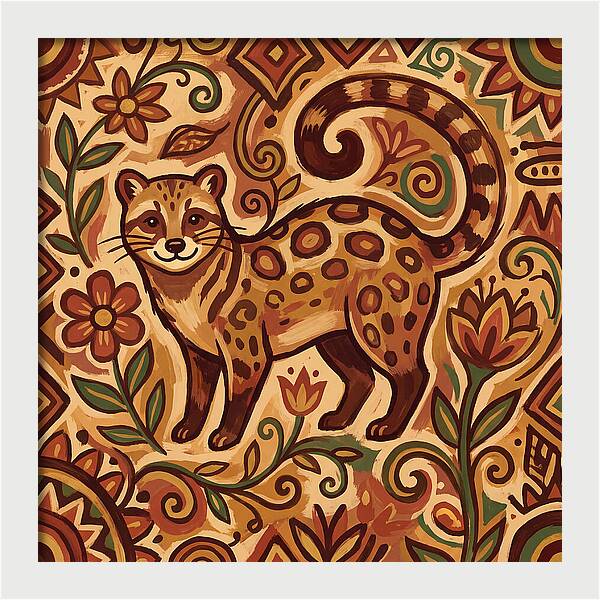Civet Surrounded By Nature