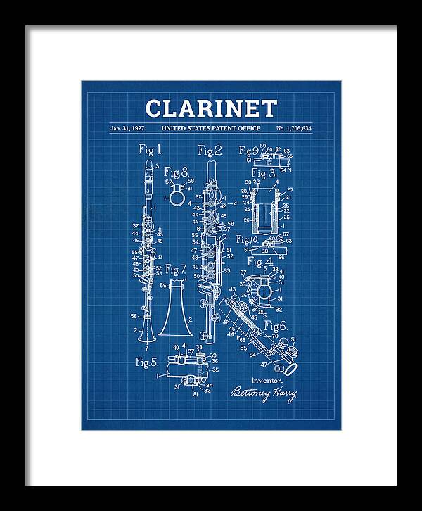 Clarinet Blueprint Patent Us1705634a