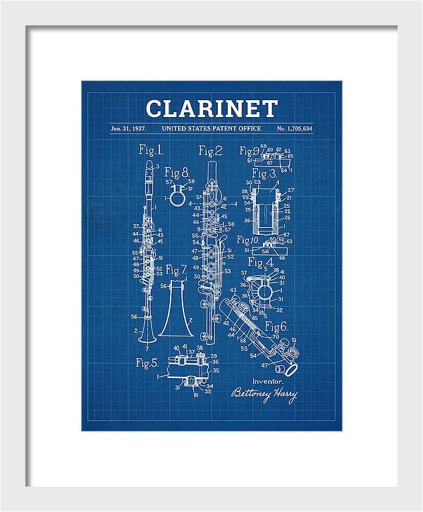 Clarinet Blueprint Patent Us1705634a